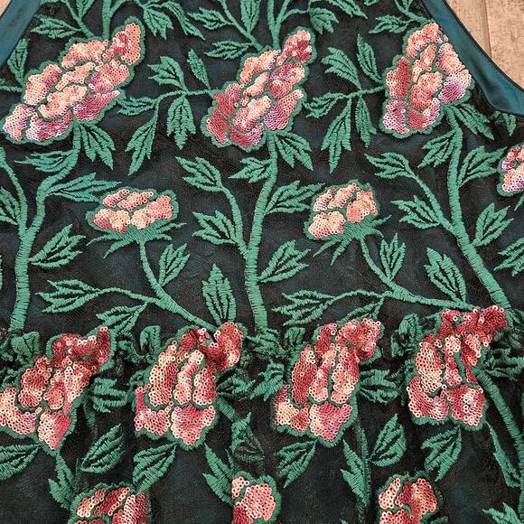 Belle Badgley Mischka Dress Size 8 Denya Floral Sequin Embroidered Lace NEW - Picture 8 of 15